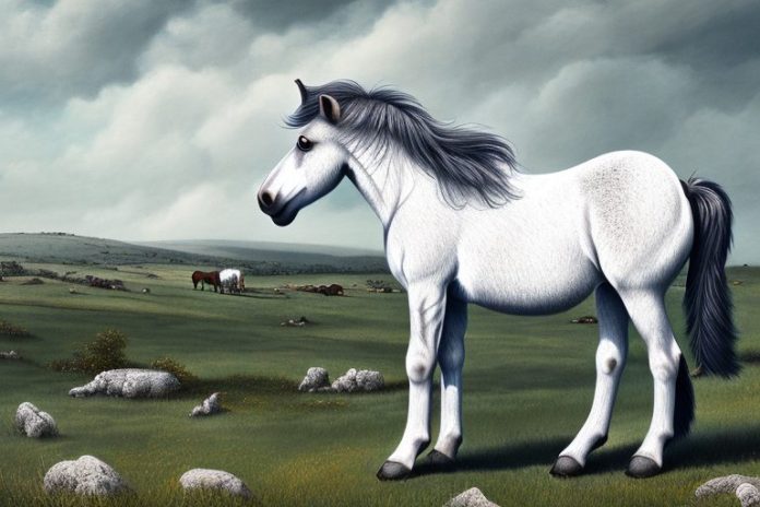 A dartmoor pony horse in a rural setting in rustenburg