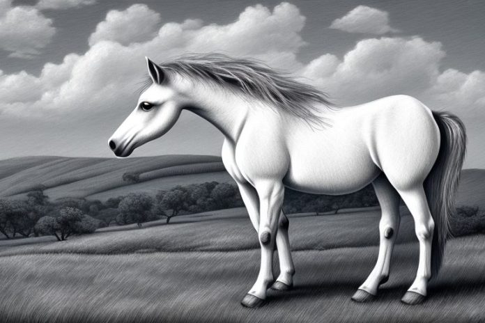 A dartmoor pony horse in a rural setting in mogwase