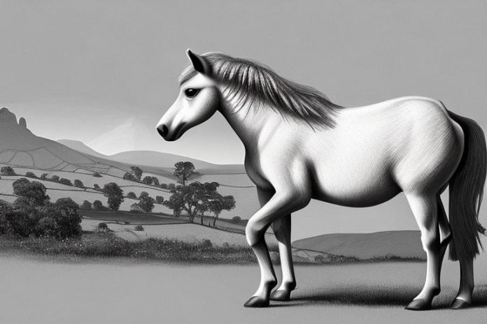 A dartmoor pony horse in a rural setting in paarl