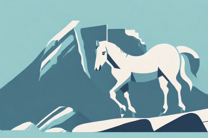 A horse in the rocky mountains of newcastle