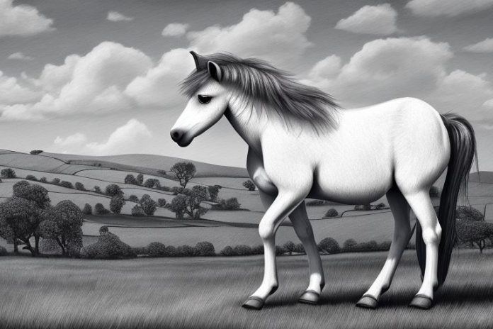 A dartmoor pony horse in a rural setting in stellenbosch