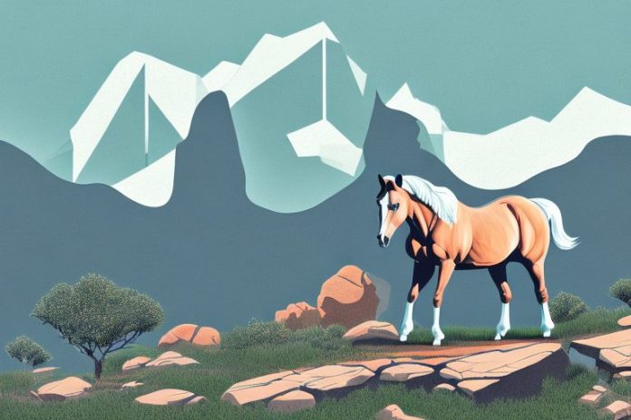 A horse in a rocky mountain landscape in aliwal north
