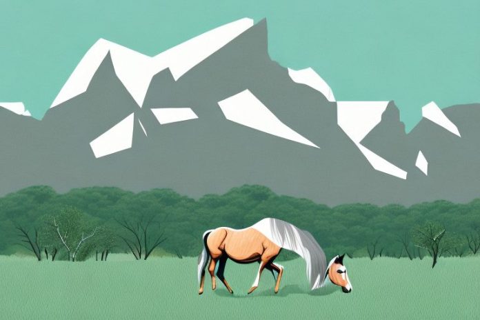 A horse grazing in the rocky mountains of mokopane