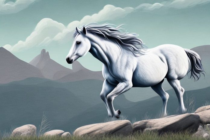 A majestic rocky mountain horse in the countryside of standerton