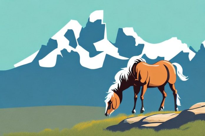 A majestic rocky mountain horse in a scenic landscape of the northern cape
