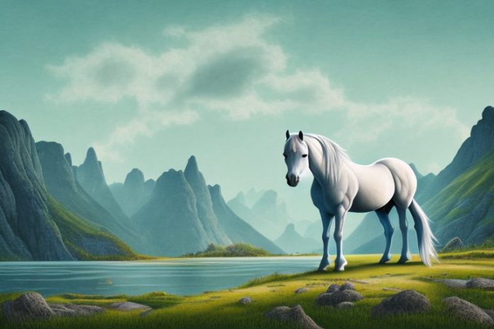 A fjord horse in a rural landscape in phuthaditjhaba