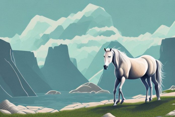 A fjord horse in a bethlehem landscape
