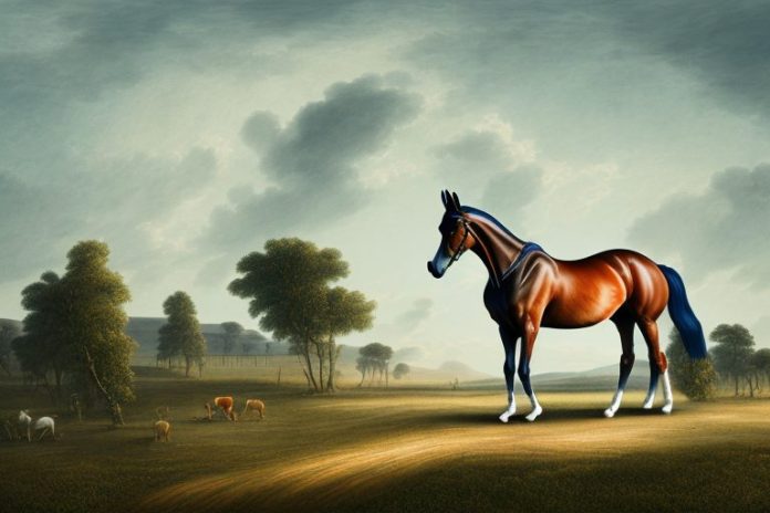 A dutch warmblood horse in a rural landscape in pietermaritzburg