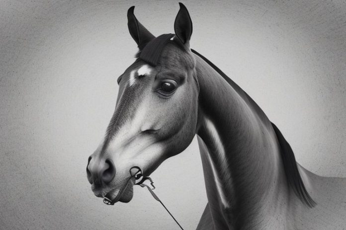 A dutch warmblood horse in a rural setting in mthatha