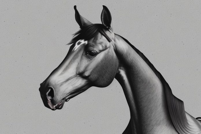 A dutch warmblood horse in a rural setting in grahamstown