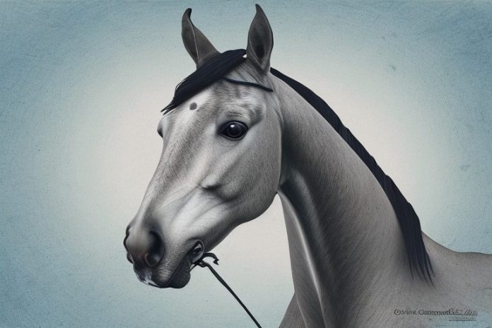 A dutch warmblood horse in a rural setting in kroonstad