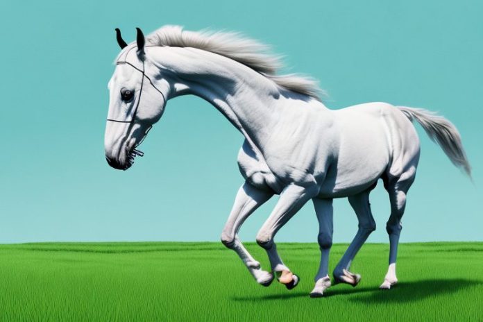 A dutch warmblood horse in a grassy field in umhlanga