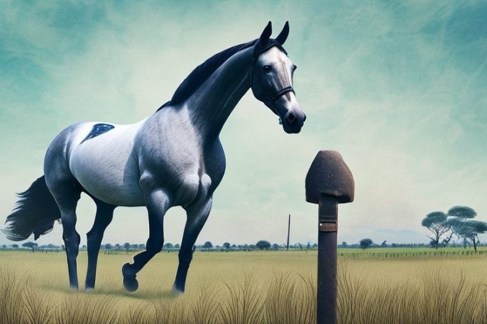 A dutch warmblood horse in a field in kimberley