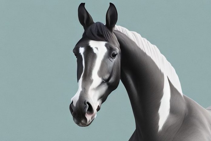 A dutch warmblood horse in a field in rustenburg