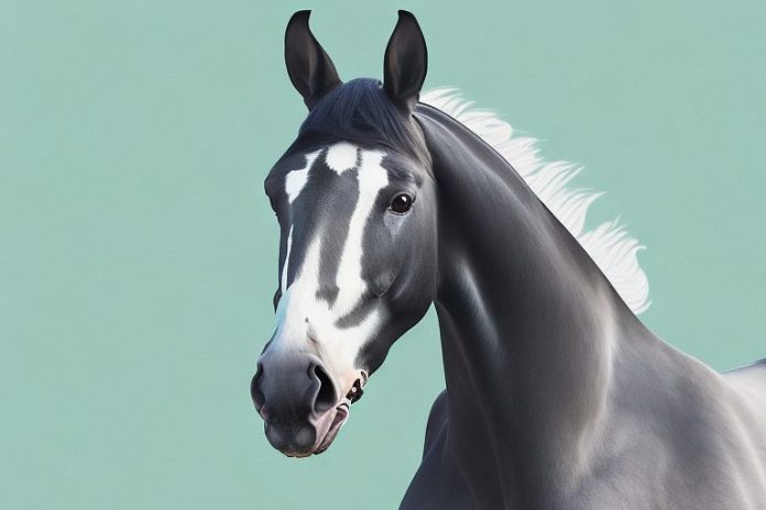 A dutch warmblood horse in a south african landscape