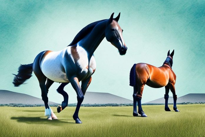 A dutch warmblood horse in a field in mossel bay