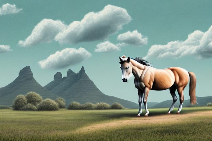 A mustang horse in a rural landscape in port shepstone