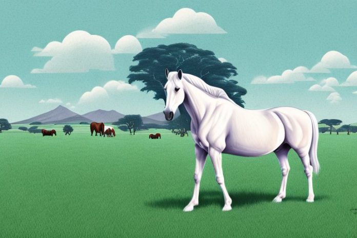 A horse in a pasture in westville