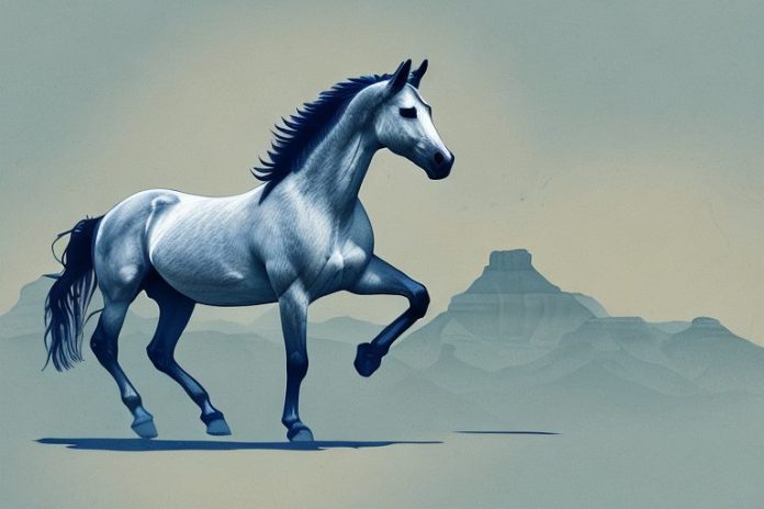 A mustang horse in a south african landscape