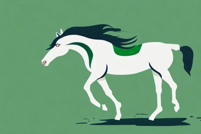 A beautiful mustang horse in a lush