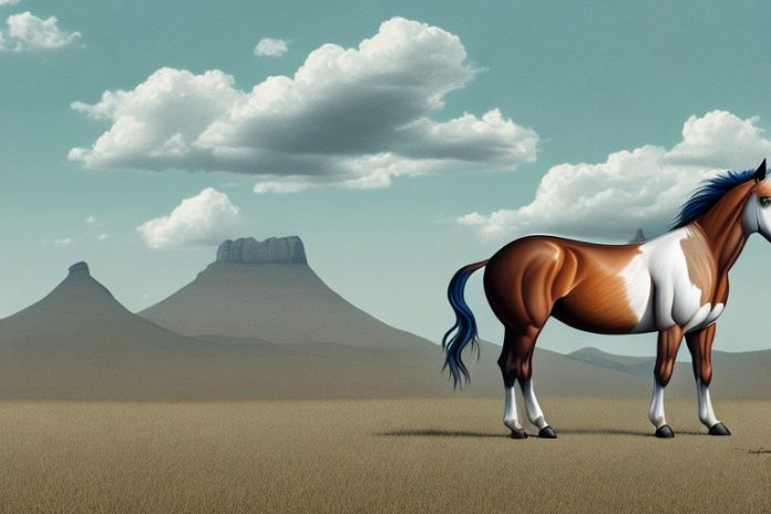 A mustang horse in a rural setting in east london