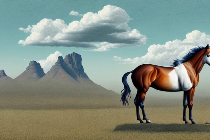A mustang horse in a rural setting in mthatha