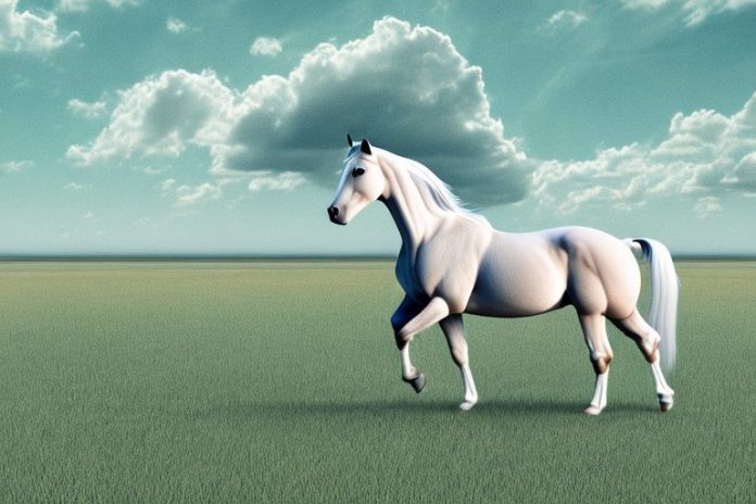 A mustang horse in a field in uitenhage