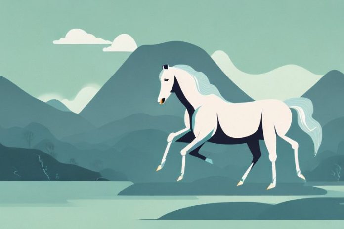 A majestic fjord horse galloping through a scenic landscape in greater pretoria