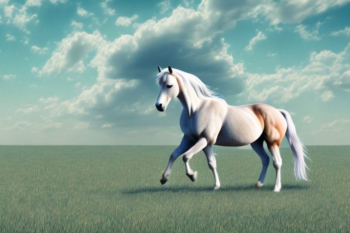 A mustang horse in a field in bloemfontein