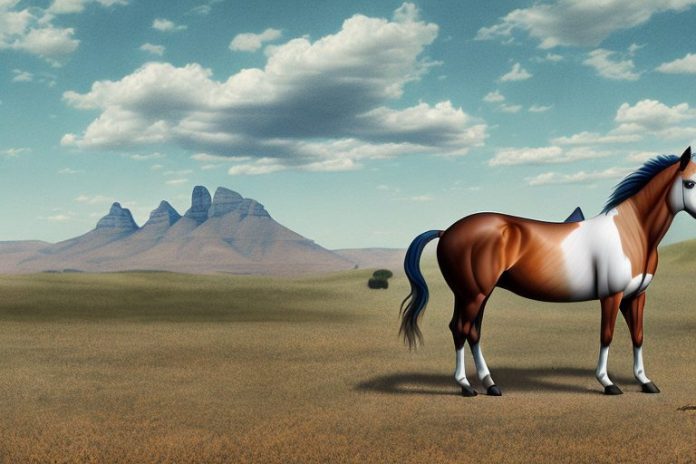 A mustang horse in a rural setting in bethlehem