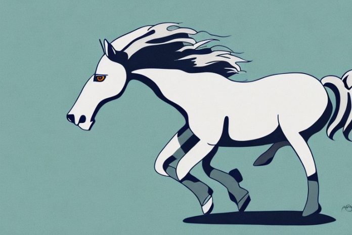 A mustang horse in its natural environment in ficksburg