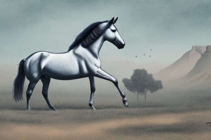 A mustang horse in a rural setting in midrand