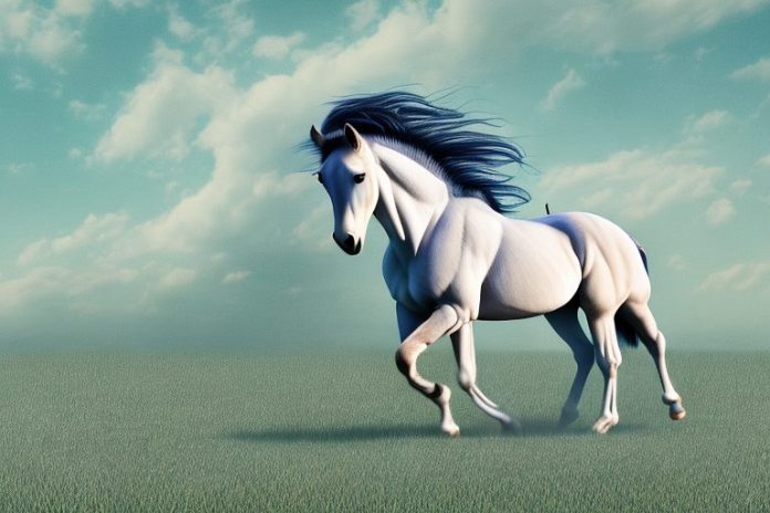 A mustang horse in a field in kempton park