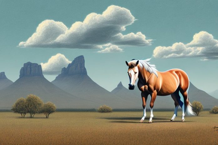 A mustang horse in a rural setting in thohoyandou
