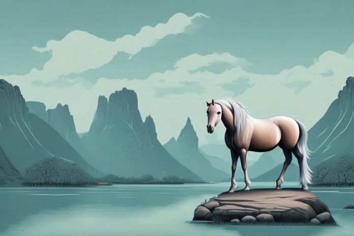 A fjord horse in a scenic landscape in vereeniging
