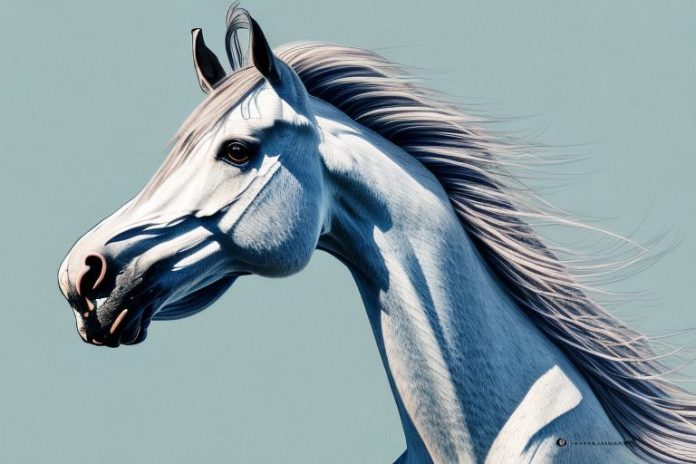 A majestic mustang horse in its natural environment in louis trichardt