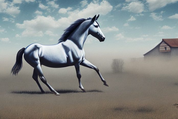 A mustang horse in a rural setting in witbank
