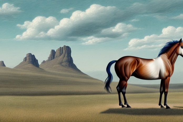 A mustang horse in a rural setting in middelburg
