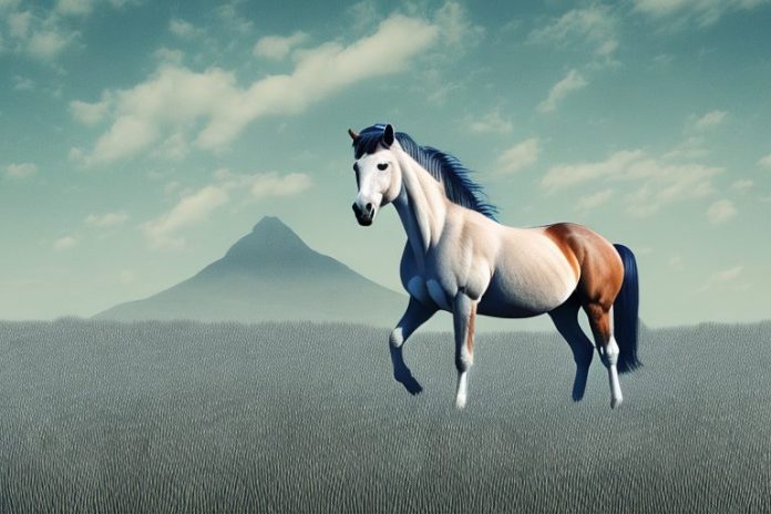 A mustang horse standing in a field in barberton