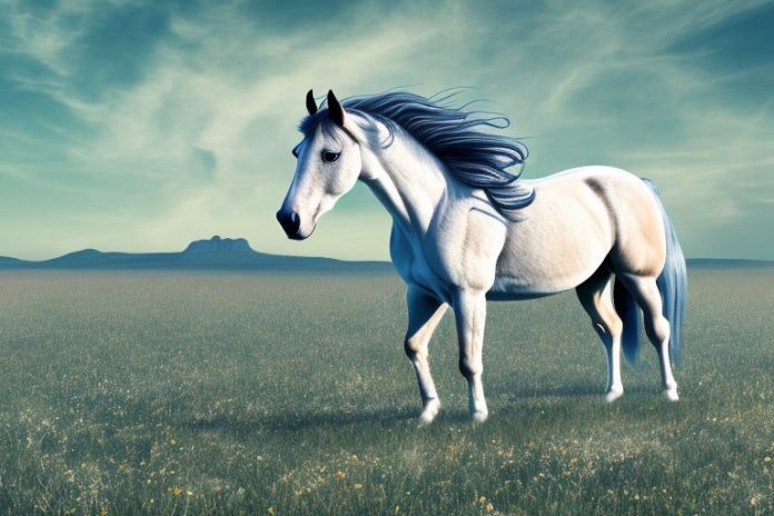 A mustang horse in its natural habitat in warrenton