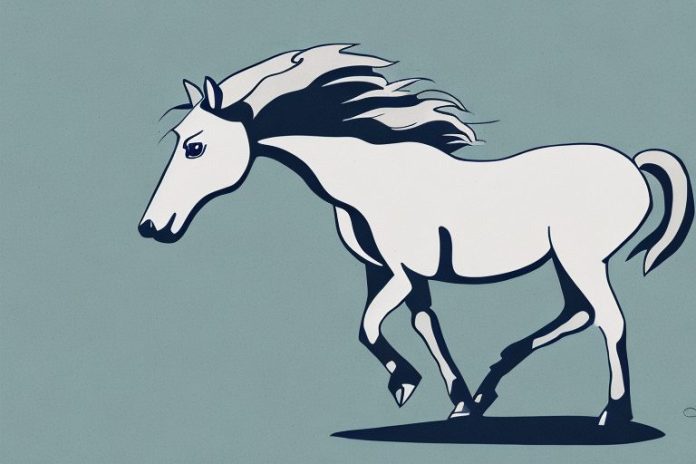 A mustang horse in its natural environment in north west