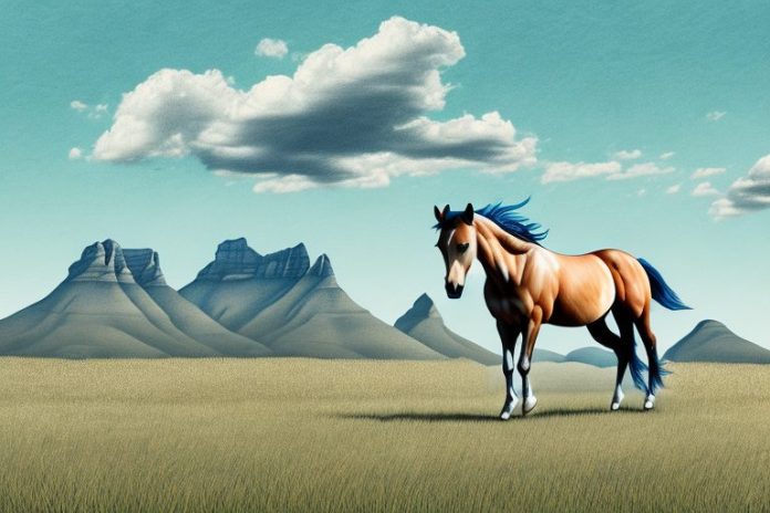 A mustang horse in a field in simon's town