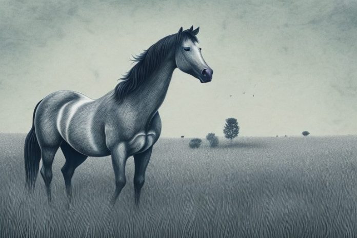 A brumby horse in a field in newcastle