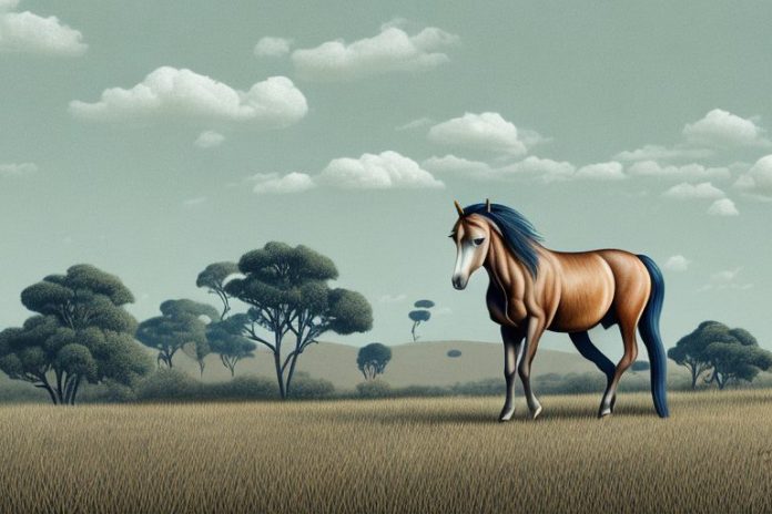 A brumby horse in a rural east london