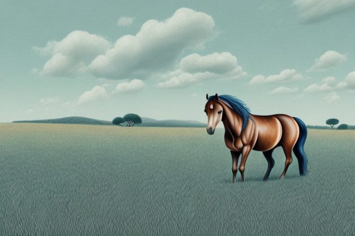 A brumby horse in a field in butterworth