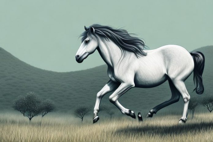 A wild brumby horse in its natural free state