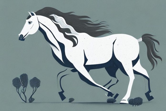 A brumby horse in its natural habitat in bloemfontein