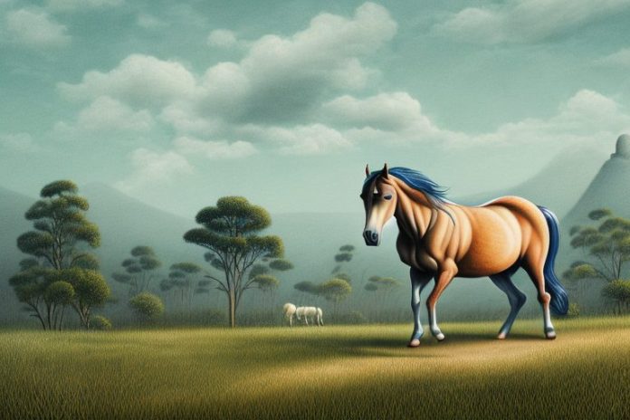 A brumby horse in a rural landscape in pietermaritzburg