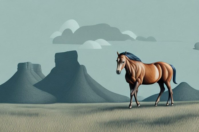 A brumby horse in a south african landscape