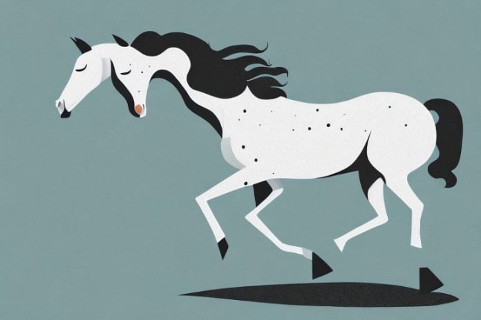 A brumby horse in its natural habitat in gauteng